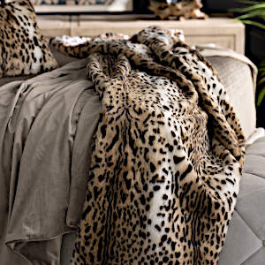 Lili Alessandra Leopard Throw Faux Fur 42x98