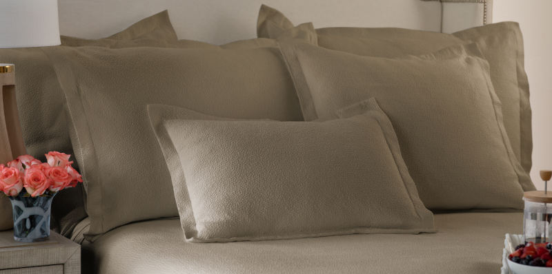 Lili Allesandra GIGI | Matelasse Coverlet & Pillows / Taupe Cotton (washable).