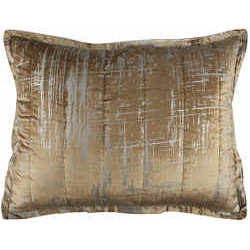 Lili Alessandra Moderne Straw Velvet/Silver Print Quilted Standard Pillow