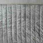 Lili Alessandra Moderne Ivory Velvet/Silver Print Quilted Coverlet/Blanket