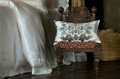 Lili Alessandra Morocco Ivory/Silver Decorative Pillows