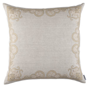 Lili Alessandra Nina & Bracelet Sand Linen Decorative Pillows - Nina European Pillow Light Sand / Gold / Dark Sand 28X28.