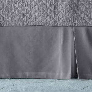Lili Alessandra Retro Tailored Bed Skirt Pewter Cotton