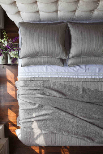 Lili Alessandra Retro Pewter Quilted Coverlet.