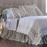 Lili Alessandra Chloe Diamond Quilted Ice Silver Velvet Coverlet Collection
