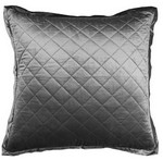 Lili Alessandra Chloe Silver Diamond Quilted Velvet Pillow