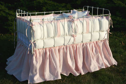 Lulla Smith Anjou Crib Laundered Linen Custom Crib Bedding - Crib View