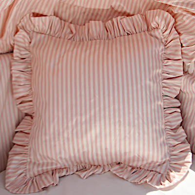 Lulla Smith Baby Bedding Cocoon Linens - Pink Stripe Pillow.