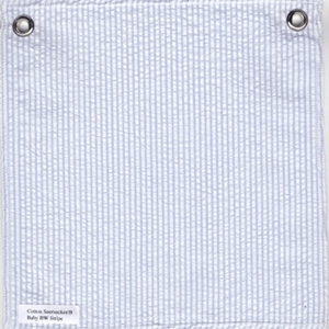 Lulla Smith Cotton Seersucker Swatch in Big Blue and White Stripe color