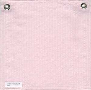 Lulla Smith Cotton Seersucker Swatch in Pink color
