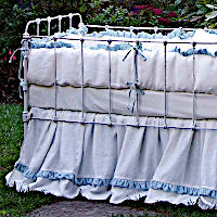 Lulla Smith Baby Bedding Dora Linen Set - Laundered Linen