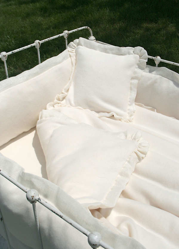 Lulla Smith Sorrento Organic Cotton Fleece Crib Bedding detail.