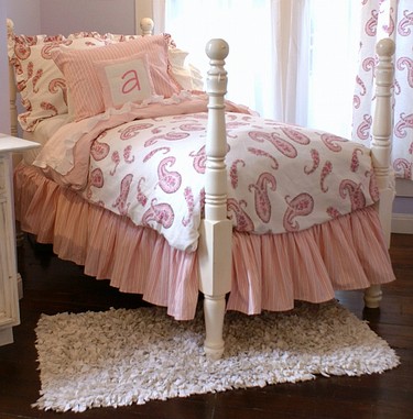 Feminine bedding for a young girl by Maddie Boo Bedding as shown on DefiningElegance.com