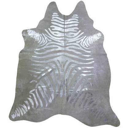 Muriel Kay Silver Striped Metallic Zebra Cowhide