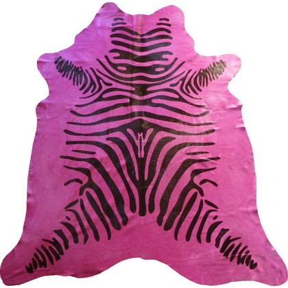 Muriel Kay Pink Zebra Stenciled Cowhide