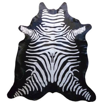 Muriel Kay Reverse Zebra Stenciled Cowhide