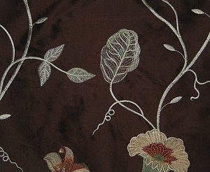 Muriel Kay Cutesy Silk Dupione Drapery Fabric in Espresso color.
