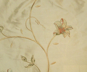 Muriel Kay Cutesy Silk Dupione Drapery Fabric in Ivory color.