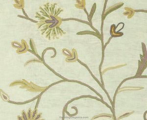 Muriel Kay Harmony Linen Drapery Fabric Sample in Ivory Multi color.