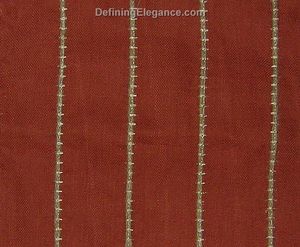 Muriel Kay Linear Linen Drapery Fabric Close-up - Brick.