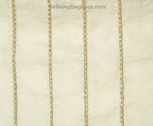 Muriel Kay Linear Linen Drapery Fabric Close-up - Ivory.