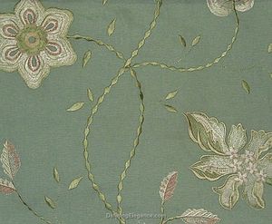 Muriel Kay Passion Linen Drapery and Decorative Pillows Fabric Close-up - Charlotte Blue