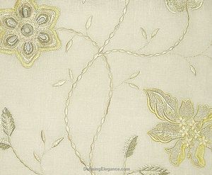 Muriel Kay Passion Linen Drapery and Decorative Pillows Fabric Close-up - Ivory