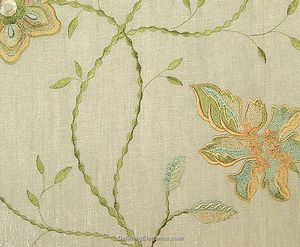 Muriel Kay Passion Linen Drapery and Decorative Pillows Fabric Close-up - Natural
