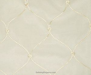 Muriel Kay Linear Linen Drapery Fabric - Ivory