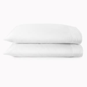 Peacock Alley European Washed Linen Pillow Cases (White).