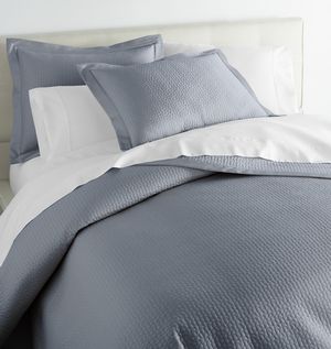 Peacock Alley Hamilton Quilted Sham & Coverlet - Blue color.