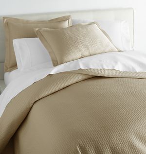 Peacock Alley Hamilton Quilted Sham & Coverlet - Camel color.