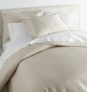 Peacock Alley Hamilton Quilted Sham & Coverlet - Linen color.
