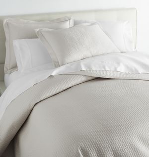 Peacock Alley Hamilton Quilted Sham & Coverlet - Pearl color.