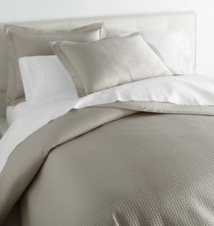 Peacock Alley Hamilton Quilted Sham & Coverlet - Platinum color.