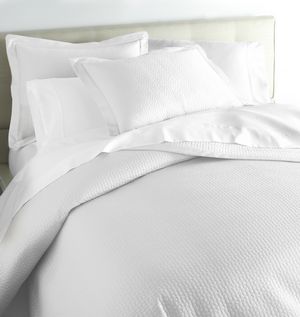 Peacock Alley Hamilton Quilted Sham & Coverlet - White color.
