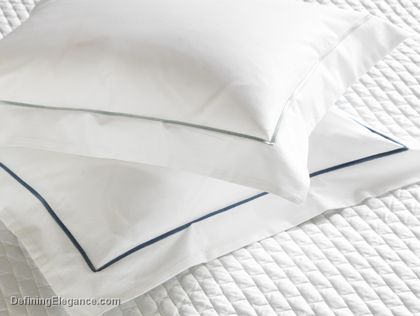 RB Casa Arezzo Percale with Criss-Cross Satin Stitch - Pillow Case