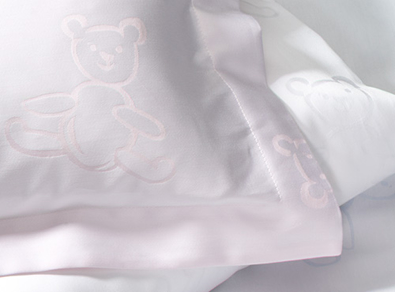 Cherish your baby with the Bear collection, an endearing pattern from SDH Fine European Linens.