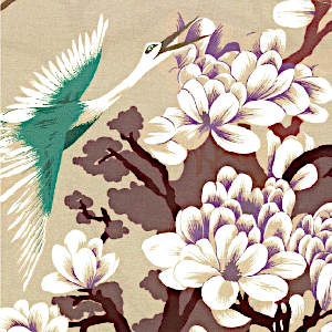 Svad Dondi Fuji Print Duvet and Sham Bedding closeup Taupe color.