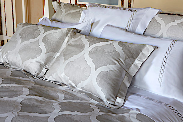 Signoria Bedding Bellagio Collection is showcasing pillow shams in Grey color.