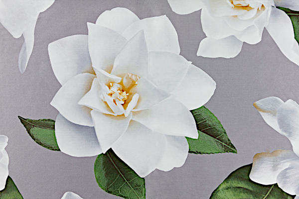 Signoria Firenze Bedding - Gardenia Collection fabric close up in Silver Moon color.