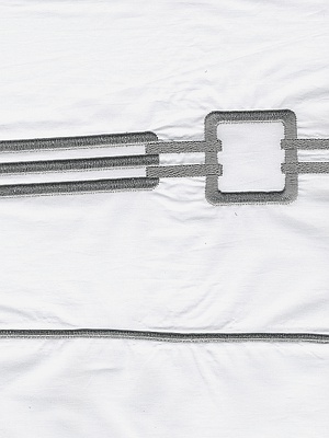 Retro Percale Bedding by Signoria Firenze fabric closeup - 006 Lead Grey color.