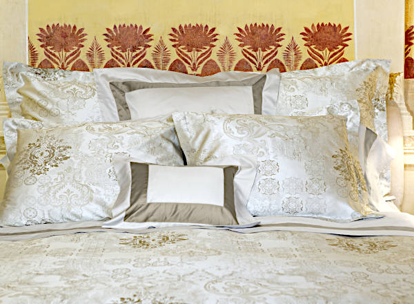 Signoria Torcello Bedding - shams on bed.
