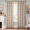 Softline Home Fashions Athens Damask Drapery Panels in Linen color.