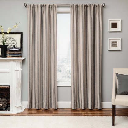 Softline Home Fashions Athens Mirror Drapery Panels are available in 6 color combinations.