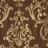 Softline Home Fashions Casablanca Drapery Panels Swatch in Gold/Chocolate color.