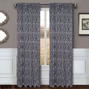 Softline Home Fashions Drapery Livingston Panel and Pillow - Navy