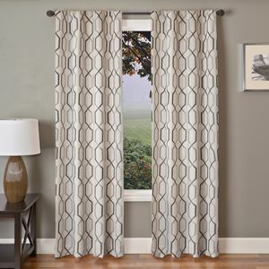 Softline Home Fashions Drapery Montclair Panel and Pillow - Silver Slate