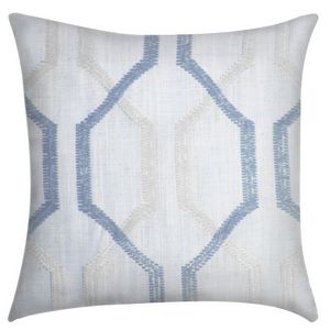 Softline Home Fashions Drapery Montclair Panel and Pillow - White Blue