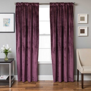 Softline Home Fashions Terni Solid Drapery Panels in Plum color.